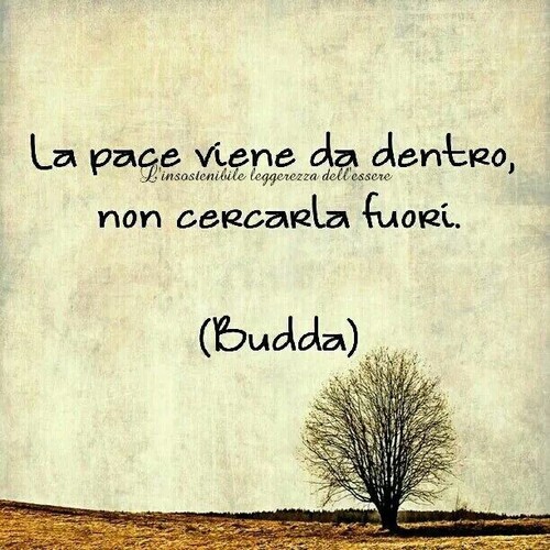 "La pace viene da dentro, non cercarla fuori." - Budda