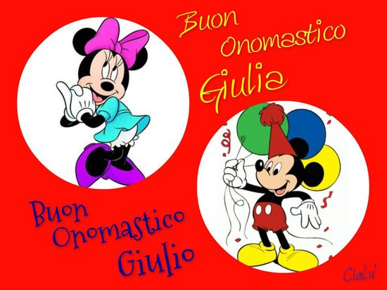 Cartoline di auguri - "Buon Onomastico Giulio, Giulia"