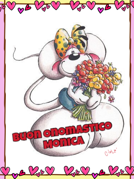 Diddl - "Buon Onomastico Monica"