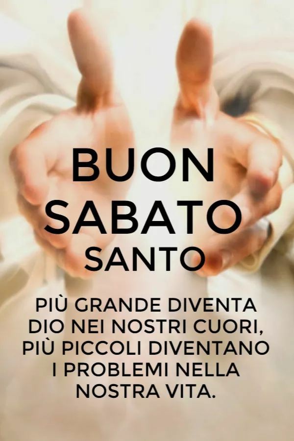 "..... più grande diventa Dio nei nostri cuori, più piccoli diventano i problemi nella nostra vita."