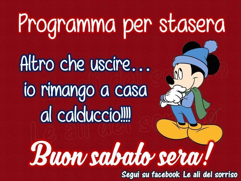 "Programma per stasera... altro che uscire... Io rimango a casa al calduccio!!! Buon Sabato Sera!" - immagini divertenti