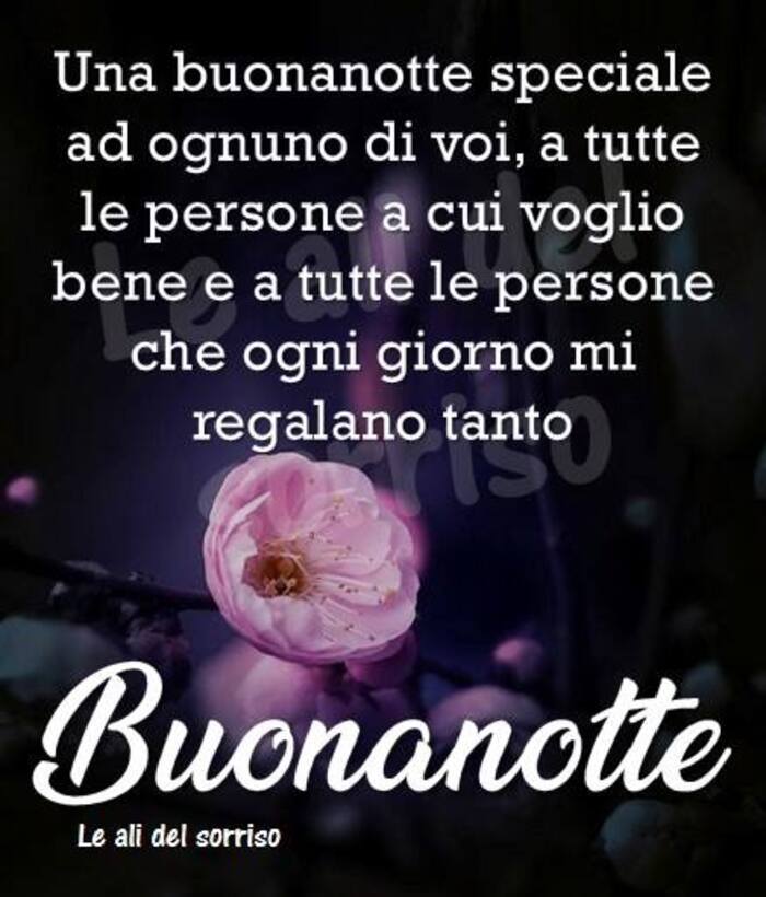 "Una Buonanotte Speciale ad ognuno di voi, a tutte le persone a cui voglio bene e a tutte le persone che ogni giorno mi regalano tanto"