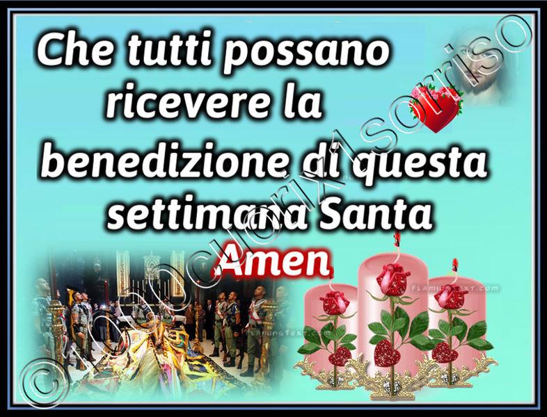 "Che tutti possano ricevere la benedizione di questa settimana.....Amen"