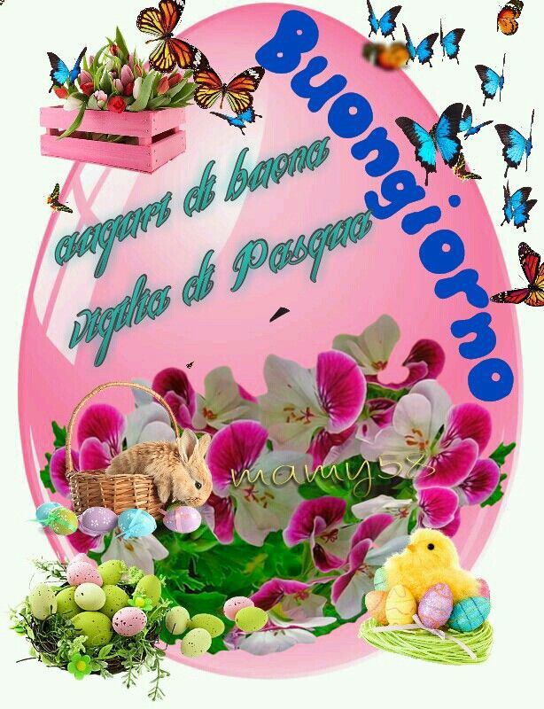 "Auguri di Buona Vigilia di Pasqua, Buongiorno"