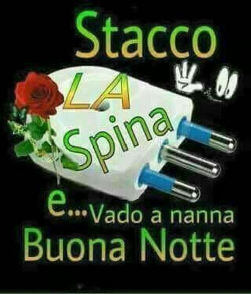 "Stacco la spina e vado a nanna... Buona Notte" - immagini spiritose