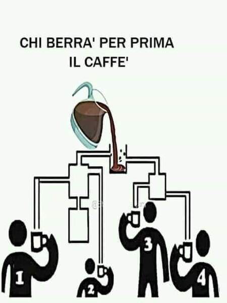 "Chi berrà per prima il caffè?" - immagini Facebook