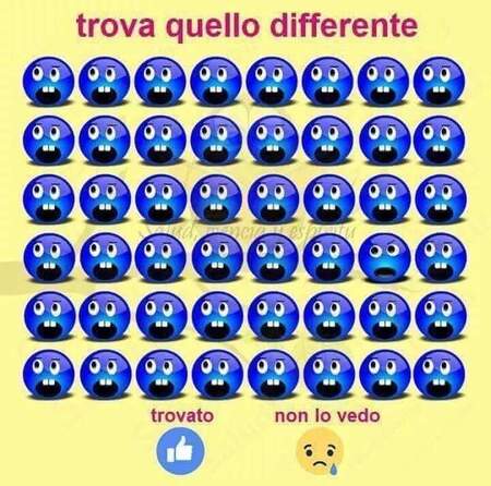 "Trova l'emoticon differente dalle altre!" - test visivo