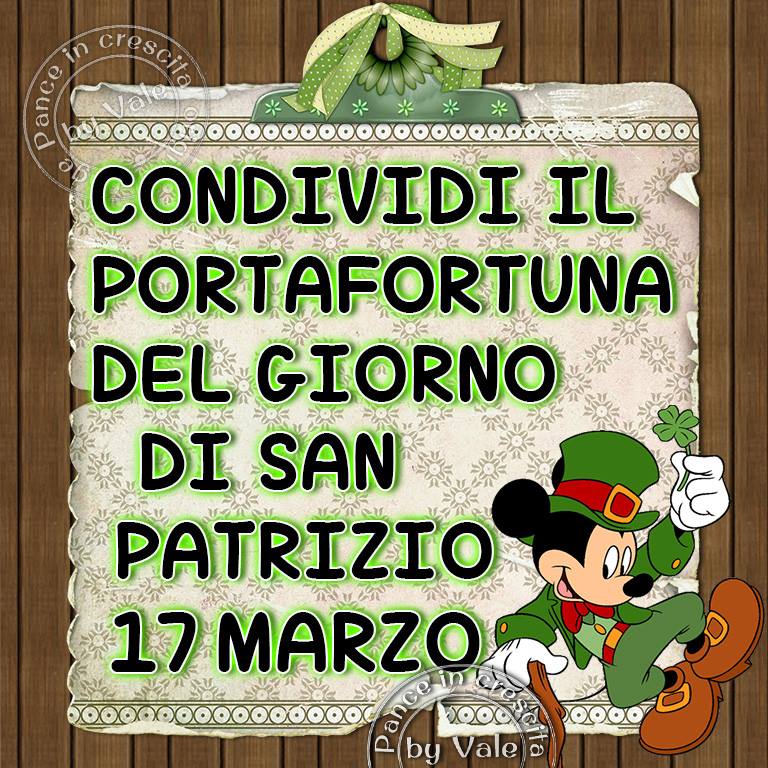 "Condividi il portafortuna del giorno di San Patrizio 17 Marzo"