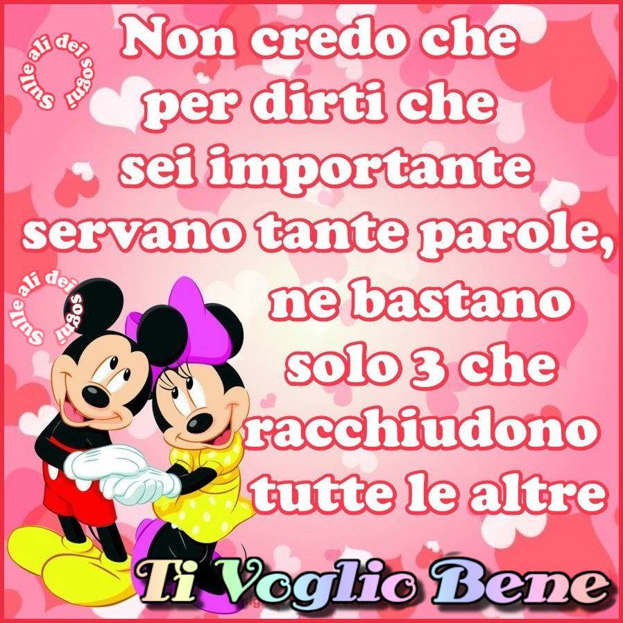 "Non credo che per dirti che sei importante, servano tante parole, ne bastano solo 3 che racchiudono tutte le altre. Ti Voglio Bene"