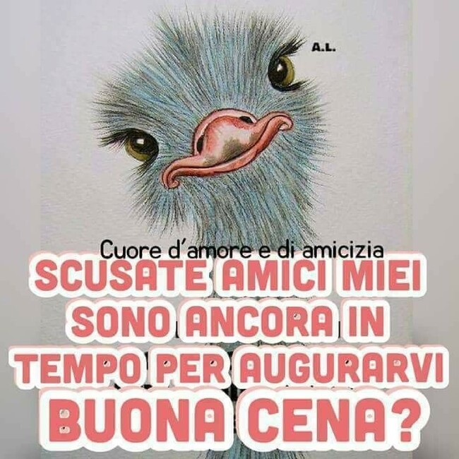 "Scusate amici miei sono ancora in tempo per augurarvi Buona Cena?"