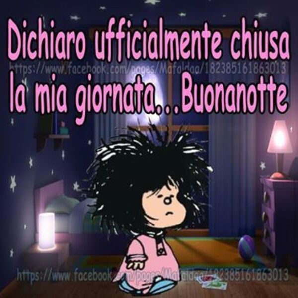 "Dichiaro ufficialmente chiusa la mia giornata... Buonanotte"