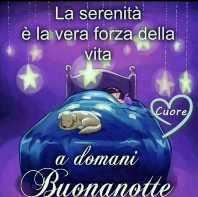 "La serenità è la vera forza della vita. Buonanotte a domani"