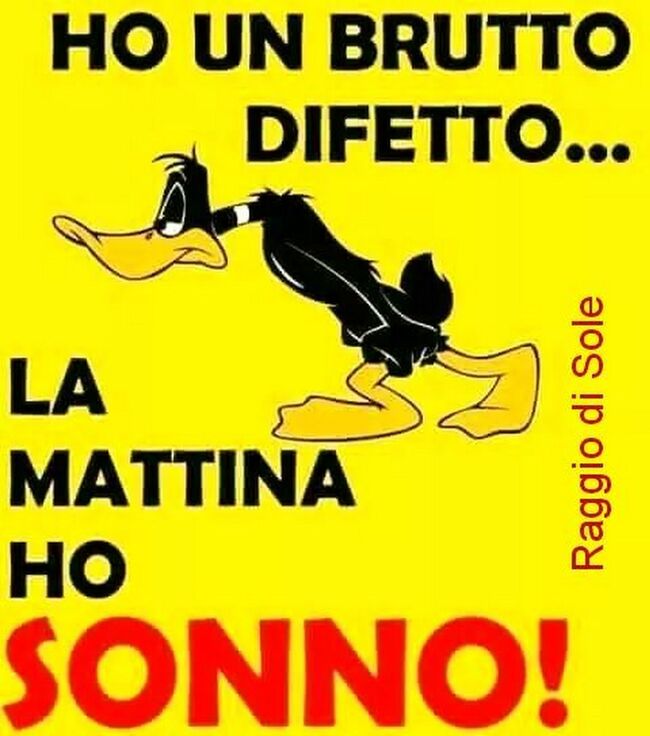 "HO UN BRUTTO DIFETTO... LA MATTINA HO SONNO!"