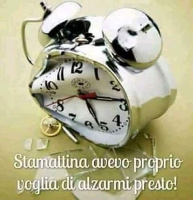 Buongiorno divertente - "Stamattina avevo proprio voglia di alzarmi presto!"