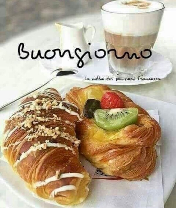 "Buona Giornata con cornetto e cappuccino"