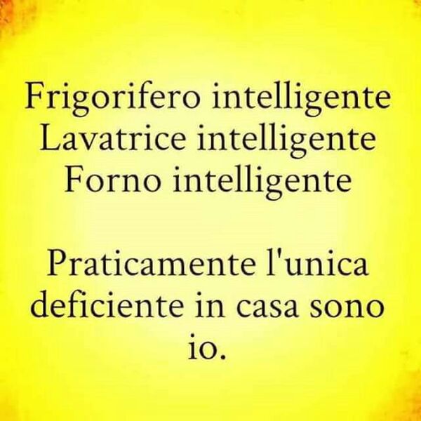 "Frigorifero, lavatrice e forno intelligente. Praticamente l'unica ignorante in casa sono io."