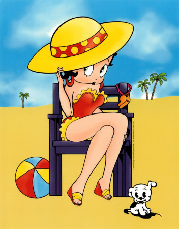 Foto gratis - Betty Boop al mare che prende il sole