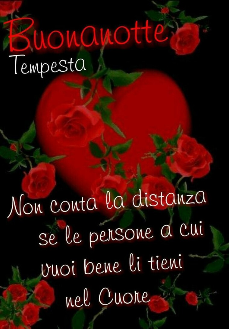 "Non conta la distanza se le persone a cui vuoi bene, le porti nel Cuore. Sogni d'Oro a Domani"