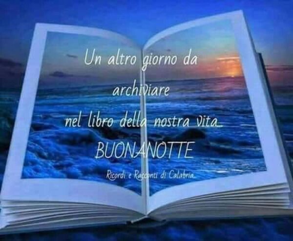 "Un altro giorno da archiviare nel libro della nostra vita... BUONA NOTTE"