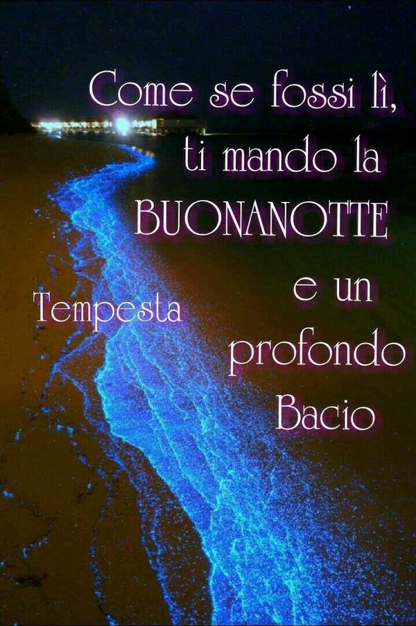 "Come se fossi lì, ti mando la BUONANOTTE e un profondo Bacio." - Tempesta