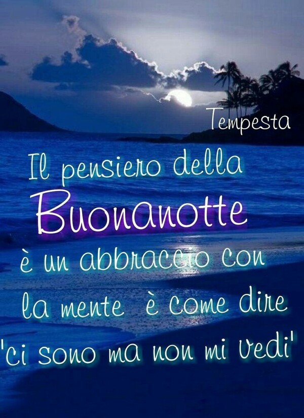 Buonanotte estiva - "Il pensiero della Buonanotte è un abbraccio con la mente, è come dire ci sono ma non mi vedi."