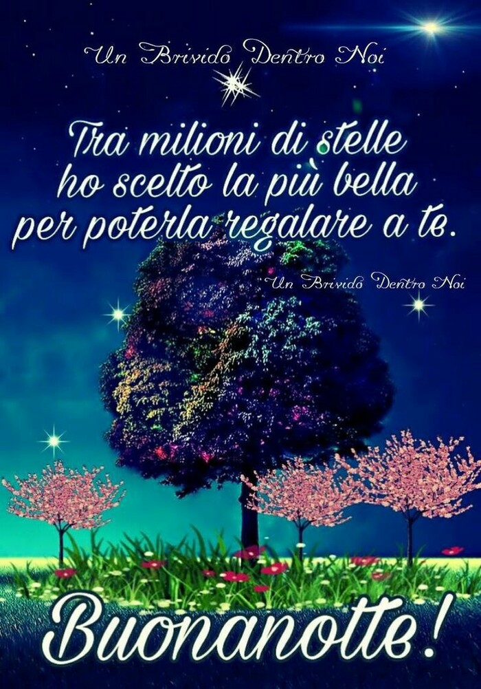 "Tra milioni di stelle, ho scelto la più bella, per poterla regalare a Te!" - Buonanotte con i fiori di pesco