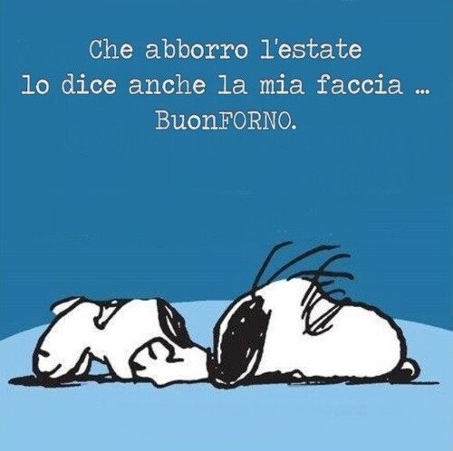 "Che aborro l'estate lo dice anche la mia faccia... BuonFORNO" - Snoopy