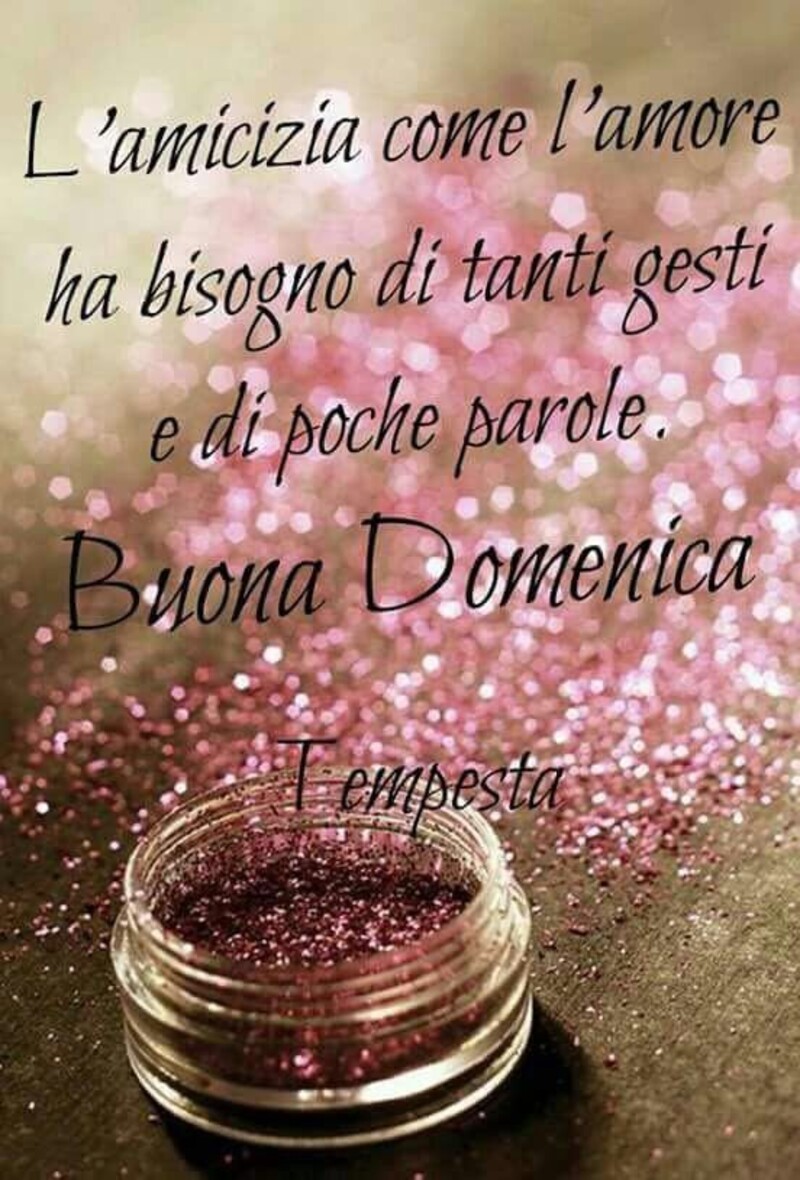 "L'Amicizia, come l'Amore, ha bisogno di tanti gesti e di poche parole. Buona Domenica" - Tempesta