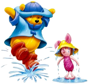 Winnie The Pooh e Pimpi sotto la pioggia- foto belle