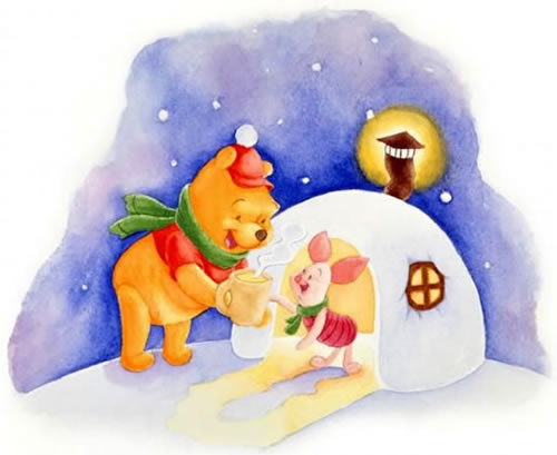 Foto natalizie con Winnie The Pooh