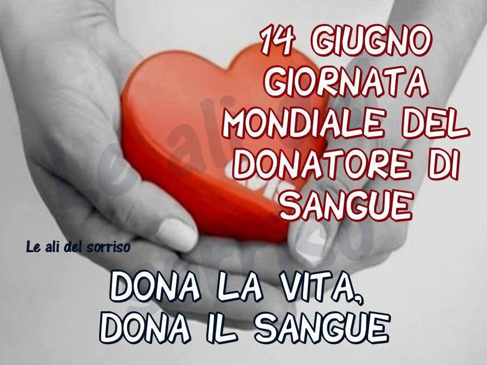 "14 Giugno Giornata Mondiale del Donatore di Sangue. DONA LA VITA, DONA IL SANGUE."