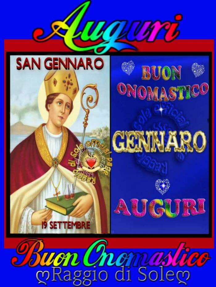 "Auguri Buon Onomastico Gennaro. 19 Settembre"