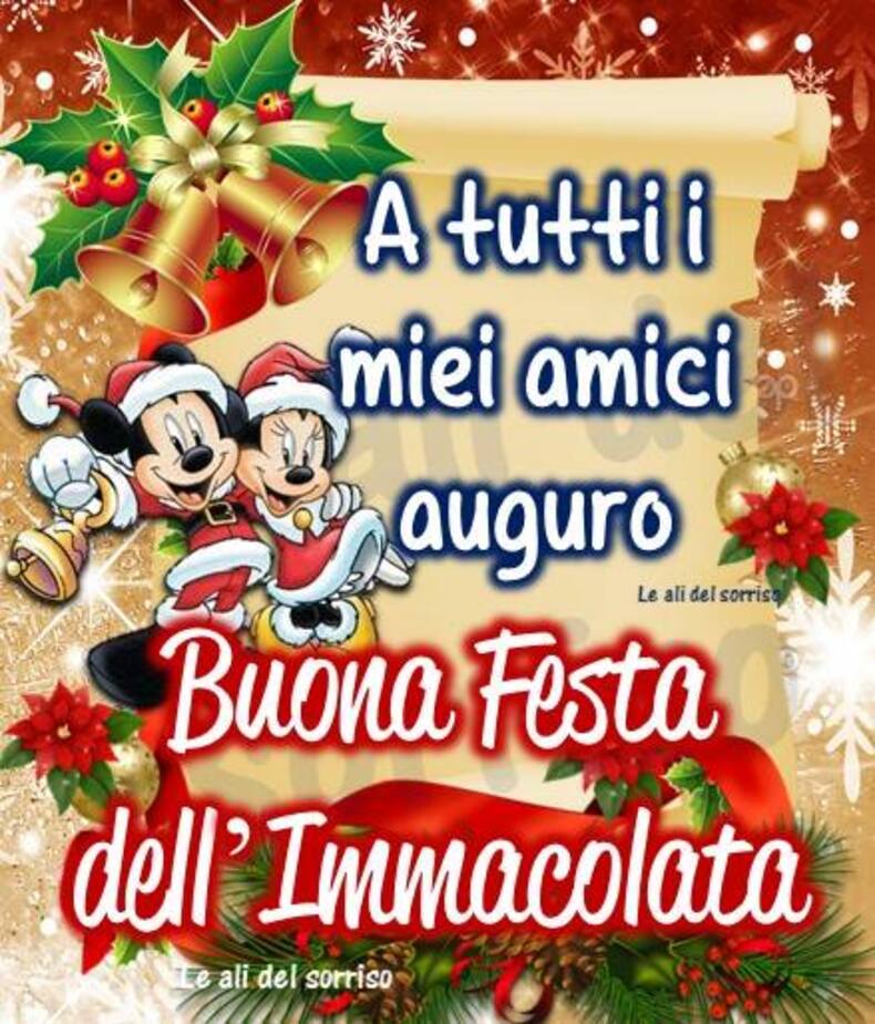 "A tutti i miei amici auguro Buona Festa dell'Immacolata" - Le Ali del Sorriso