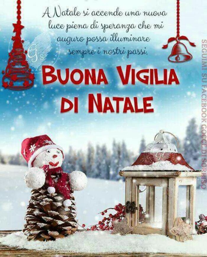 "A Natale si accende una nuova luce, piena di Speranza, che mi auguro possa illuminare sempre i nostri passi. BUONA VIGILIA DI NATALE"