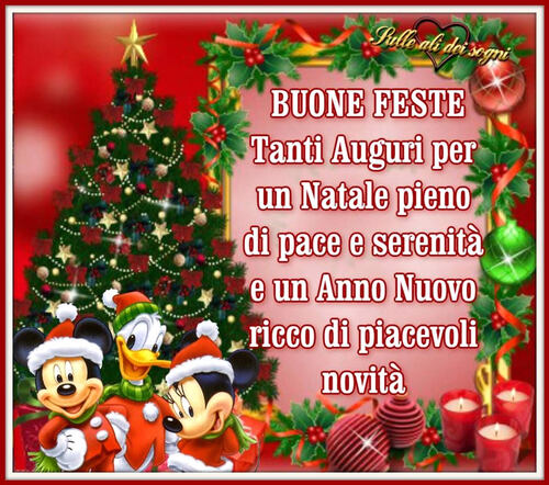 "..... Tanti Auguri per un Natale pieno di Pace e Serenità e un Anno Nuovo ricco di piacevoli novità."