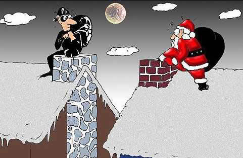 Immagini divertenti di Natale - "Babbo Natale entra in scena"