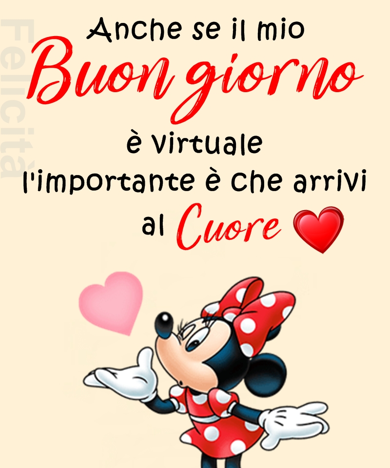 "Anche se il mio Buongiorno è virtuale, l'importante è che arrivi al Cuore."